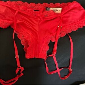 VS red cheeky bottom with thigh straps